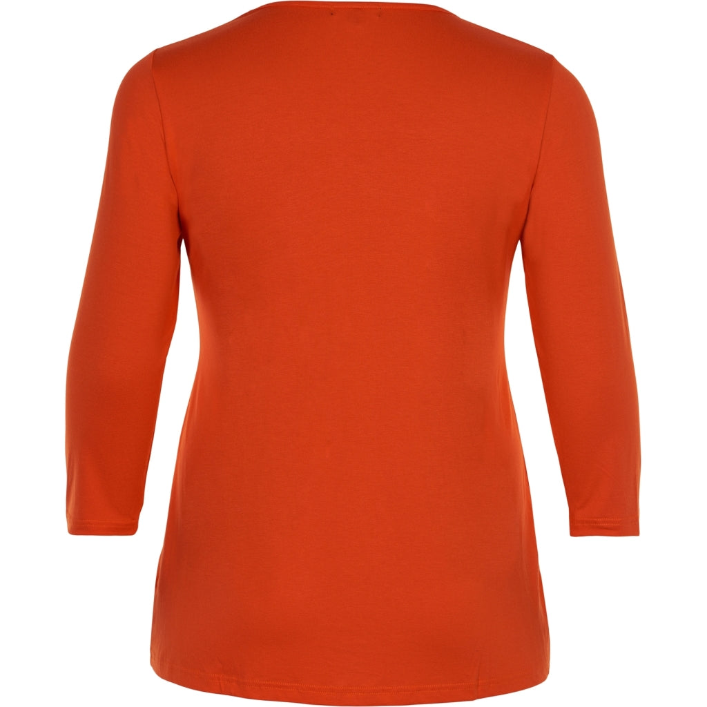 Sandgaard T-shirt med 3/4 ærmer T-Shirt Chili Orange