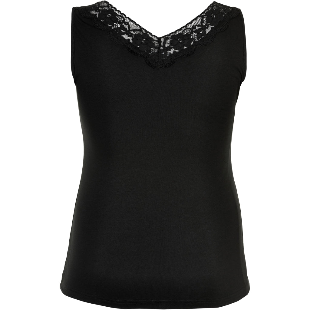 Sandgaard Top With Lace Top Black